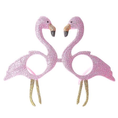 Nyhet Glitterrosa Flamingo Dekor Fanci-frames Party Tilbehør Briller Parodi Party