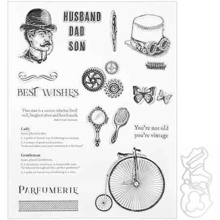 Transparent Stämpel Gummi TPR Rektangel DIY Journal Vintage Mönster Hantverk Konst Tillbehör