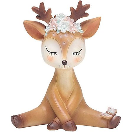 Fawn Figur, Dekorative Ornamenter, 3D Miniature Bambi Fawn Deer Figur, Dyrefigurer