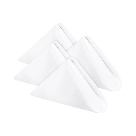 Stofservietter Bomuldsservietter med faldede kanter, vaskbare servietter perfekte til fester, bryllupper (Hvid) -XF20-
