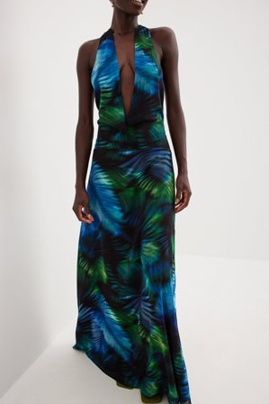 NA-KD Trend - Maxikjole med halterneck - Halterneck kjole - Flerfarget - EU 34