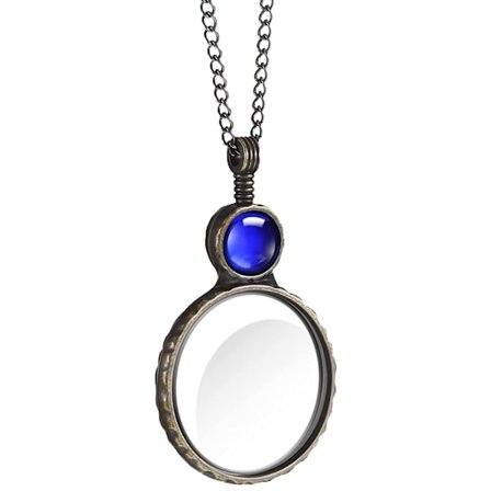 Suurennuslasikaulakoru Vintage-luuppi Kaulakoru Kirjan Sanomalehden Lukemiseen Käsitöihin Neulontatyöhön Korut, Sininen