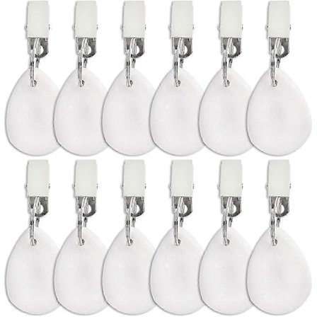 Kraftige Marmor Dråbeformede Dugvægte med Metalklips til Indendørs/Udendørs Brug, 12 Stk. Sæt