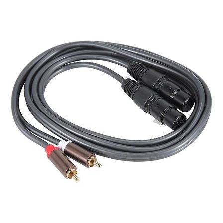 Dubbel XLR-hona till RCA-kabel, kraftig 2 XLR-hona till 2 RCA-hane patchkabel HiFi stereo ljudanslutningskabel