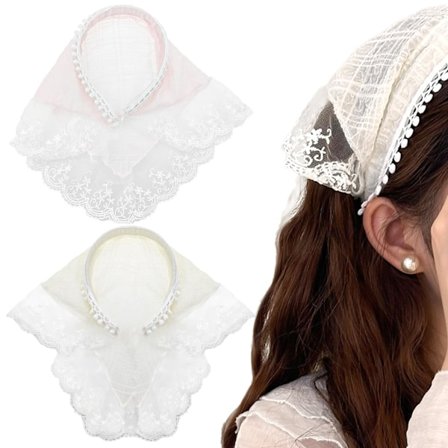 2 PAK Hår Tørklæde Hårbøjle til Kvinder, Blonde Hår Bandana, Skridsikre Hår Bandanaer til Kvinder, Bløde Hovedbeklædninger Boho Trekant Bandana Turban