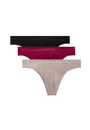 Calvin Klein 3 Pack Thongs - Bonded Flex Seamless Trosor Dam Beige S