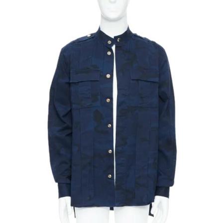 Balmain Pre-owned, Pre-owned Cotton tops Blauw, Dames, Maat:S,Katoen,Bedrukt