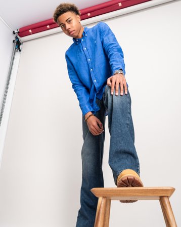 Polo Ralph Lauren Linen Shirt Blå Skjortor Kille - Kids Brand Store