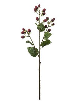 Kunstig plante snittblomst Morbærkvist 65 cm 1-pk Rød
