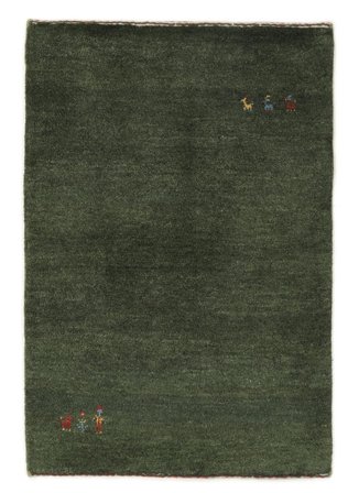 Hand Knotted Persian Gabbeh Persia Rug 79X114 Black/Dark Green
