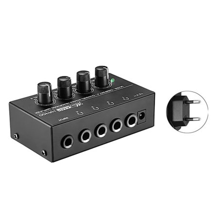 HA400 4-kanals Mini Stereo Hörlursförstärkare med Strömadapter US/UK/EU/AU