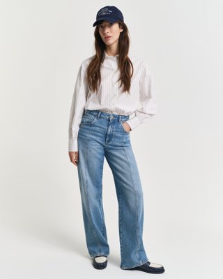 GANT - Relaxed fit jeans med rette sømmer til dame mid blue archive