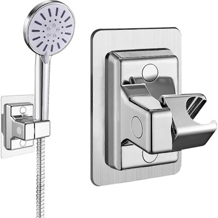 1 stk Dusjfeste uten boring Selvklebende 360 roterende dusjhodeholder Erstatning, Dusjfeste, Feste uten boring for veggmontering