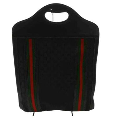 Gucci Vintage, Pre-owned Canvas gucci-bags Zwart, unisex, Maat:ONE Size,leer