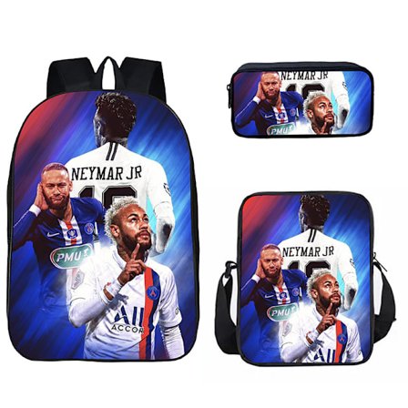 neymar Jalkapalloreppu Oppilaan koululaukku kolmessa sarjassa punainen sininen 2 40cm