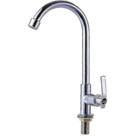 Kaldtvannskran Enkelt Håndtak Ett Hull Høy Bue Dekkmontert Rustfritt Stål Bar Kran