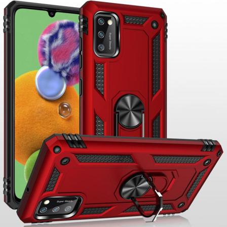 Samsung Galaxy A41 - Hybrid Armor Ring Skal - Röd Red Röd