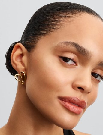 Pandora Heart 14K Gold-Plated Hoop Earrings - Gold - ONE SIZE