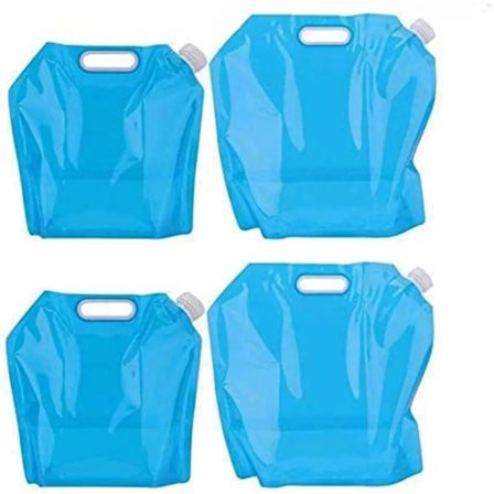 4 x hopfällbar vattentank Bärbar hopfällbar dricksvatten [2x5L + 2x10L] Vattentankavfall