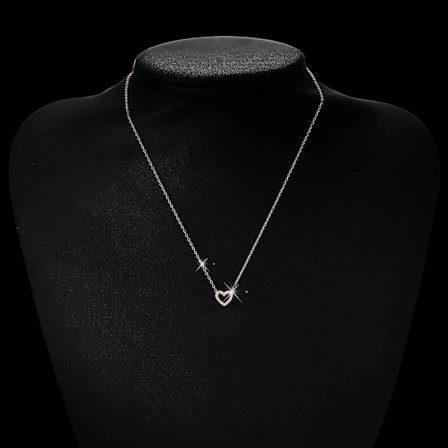 Bröllopshalsband Simulerad Diamant Hjärtformat Hänge Halsband Dam Elegant Nyckelbenshalsband Zirkon Modesmycken (roséguld, En Storlek)[PL]