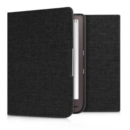 kwmobile E-Reader Fodral Kompatibel med Pocketbook InkPad 3/3 Pro - Textiltyg Magnetic Flap Fodral för E-Reader