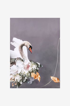 Malerifabrikken - Poster Swan Gold 2 - Grå - Posters - Fra Homeroom