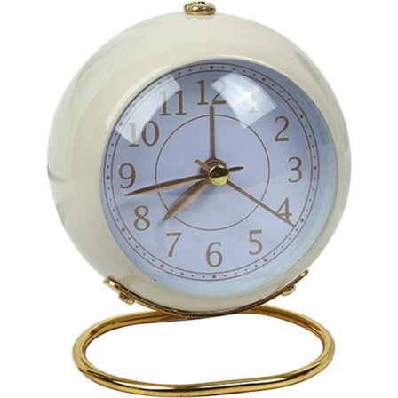 Metallvekkerklokke, enkel design, batterivekkerklokke, nattbord, bordklokke for tunge sovende (blå)