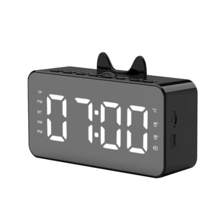 Langaton bluetooth kaiutinkello, kodin pieni herätyskello, ulkokäyttöinen kannettava korttiääniradio (musta),