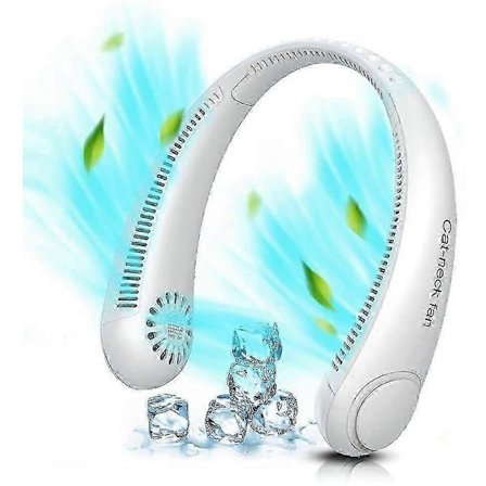 Bärbar Halsfläkt, Handsfree Bladfri Fläkt, 4000 Mah Batteridriven Bärbar Personlig Fläkt, Bladfri, Laddningsbar