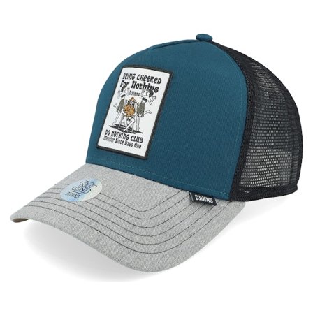 Djinns - Hft Cap Being Cheered Petrol/Heather Grey A-Frame Trucker Trucker Blue Cap - @ Hatstore