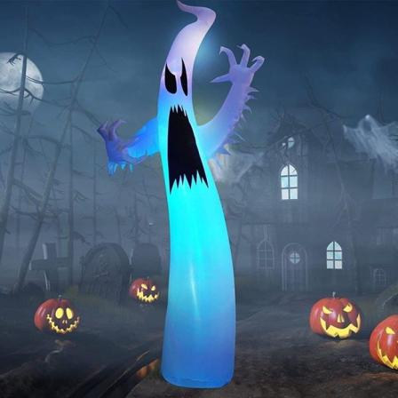 Ilmapallo Halloween-kummitus ulkokoristeet LED-valoilla, Halloween-koristeet