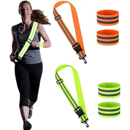 Refleksbelte for løpeklær, refleksvest med justerbart belte, egnet for gåturer og sykling i mørket