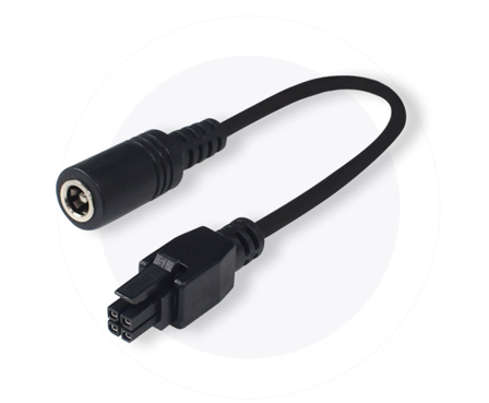 TELTONIKA strømadapter - 5,5 x 2,1 mm DC-jakk til 4-stiftskontakt (3 mm grad) - 10 cm