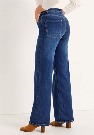 Cellbes of Sweden - Vide, lange jeans med høy midje Renata i mellomblå denim for damer i størrelse 50L