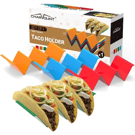 Set med 4 Taco-ställ - Premium Taco Shell Holder Stativ på bord med