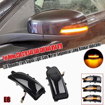 Dynamiske blinklys LED Sidespejl Blinklys Bil Lysindikator Blinklys til Volvo C30 C70 S40 V40 V50 V70 S60 2005--2009