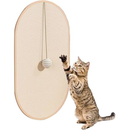 Kradsemåtte til katte | Horisontal sisal kradsemåtte til gulv | Slidstærkt kradselegetøj til kæledyr og killinger til brug på tæpper, sofaer og gulve