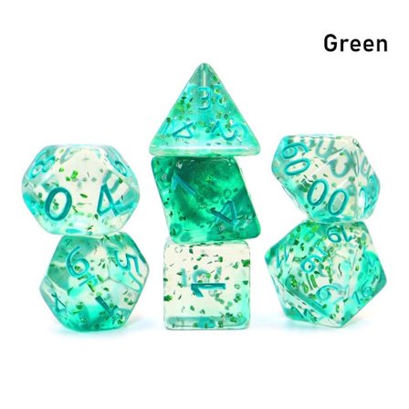 7 Stk/sæt DND Terning Polyhedral Terning GRØN GRØN