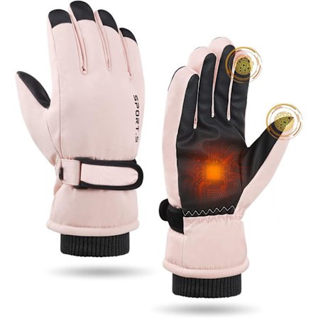 Pink Dame Ski Termiske Handsker, Kuldesikre Touchscreen Ski Handsker W