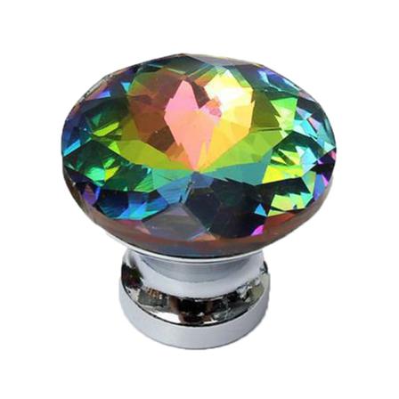 30 Mm Polerad Färgglad Kristalldörrknopp Rund Lådknopp