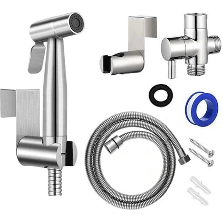 Bideesuihkusetti Ruostumattomasta Teräksestä Käsisuihku WC-Bideesuihkuhana Kylpyhuoneen Bideesuihkusetti Käsisuihku Itsepuhdistuva Suihkupää