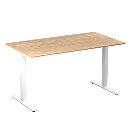 DENORD DESIGN Bord höj/sänk Basic 1400x800 ek/vit - Lyreco - Kontorsmöbler och inredning - Bord och hurtsar - Skrivbord - Höj/sänkbar