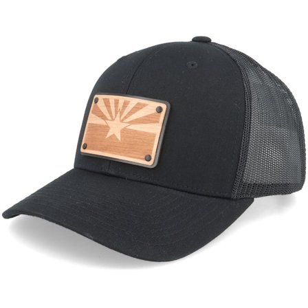 Union Standard Supply - Zwart trucker Cap - Arizona Flag Cherrywood Solid Black/Black Trucker @ Hatstore
