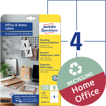 Etikett Hvit 105x148 mm