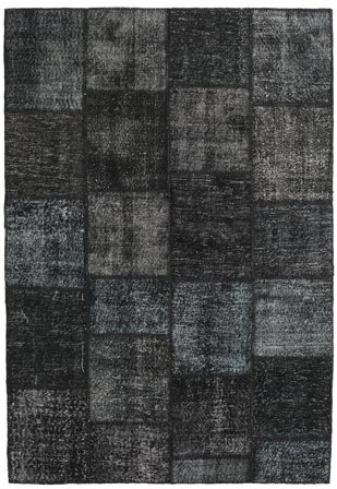 Patchwork Vloerkleed Handgeknoopt 159X231 Donkergrijs/Grijs Turkije