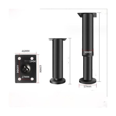 4 stk. Justerbare møbelben Køkkenben Universal Lamelbaseskru-i Metal Sengben Ingen Boring Højde til Skabsben, Sofabord, Så