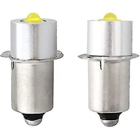 Page 13.5s Højtydende LED Pære, Udskiftningslommelygte, DC 3V 6V 12V, 3W 230lm, 2 stk (p13.5s, Varmt Hvidt)