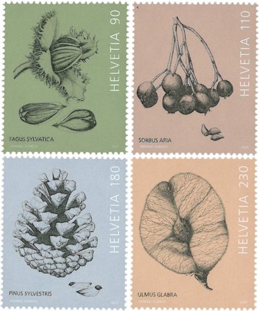 Schweiz - Frugter - Postfrisk sæt 4v