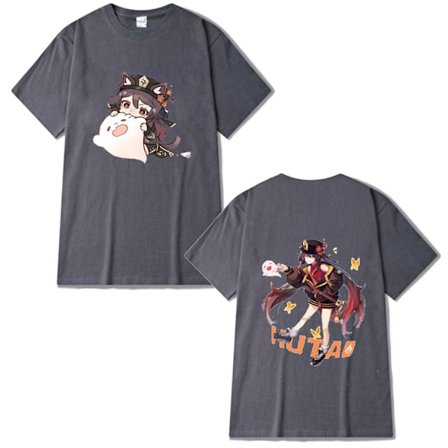 Genshin Impact Walnut T-shirt Par T-shirt mörkgrå