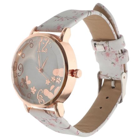 Blomstret dameur, moderigtigt damearmbåndsur, elegant quartz-ur til piger